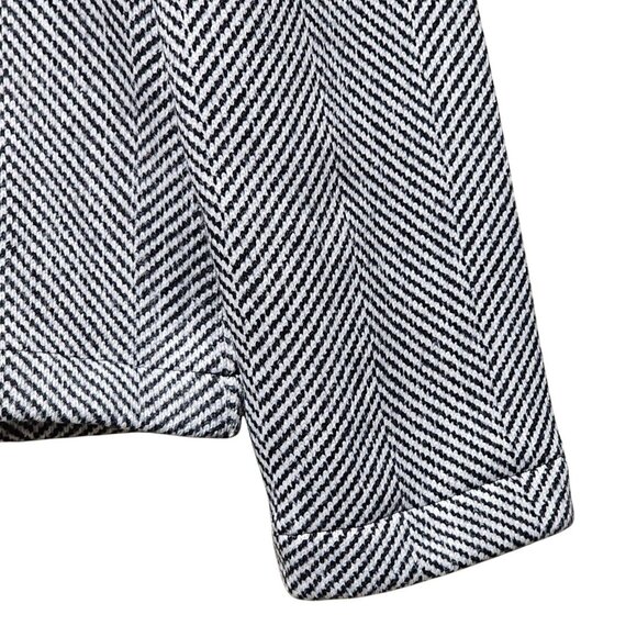 J Crew Womens Warm Pullover Turtleneck Sweater Herringbone‎ Black White Medium - Picture 10 of 12